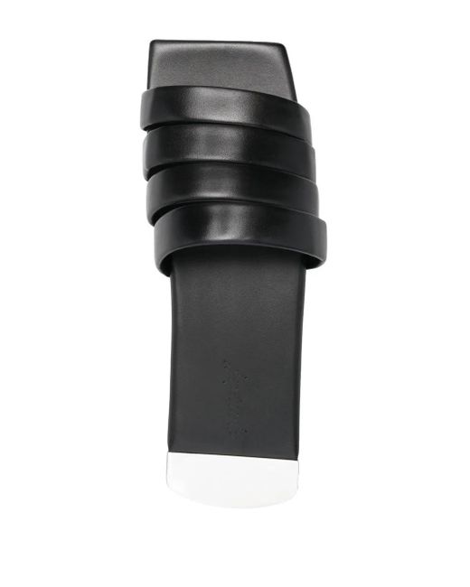 Marsèll Black Strappy Flat Leather Sandals