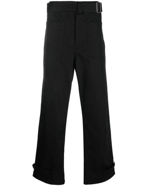 McQueen Black Buckled Four-Pocket Straight Trousers for men
