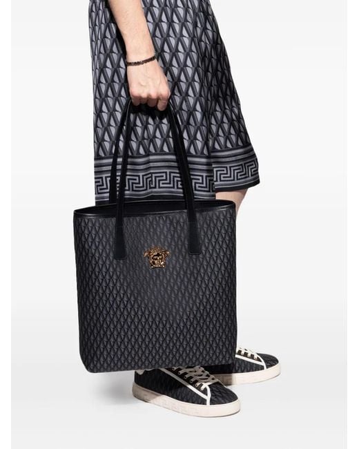 Versace Black Medusa Pattern Tote Bag