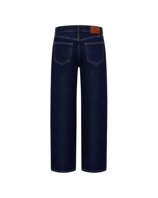 Calvin Klein Blue 90S Logo-Patch Jeans
