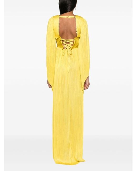 Maria Lucia Hohan Yellow Harlow Silk Maxi Dress
