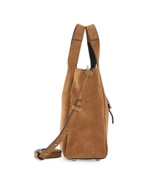 Hogan Brown Mini Suede Tote Bag