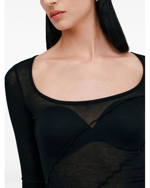 MARCELLA Black Melody Sheer Top
