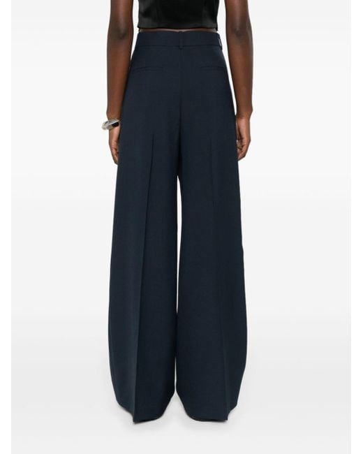 Theory Blue Pressed-crease Wide Trousers