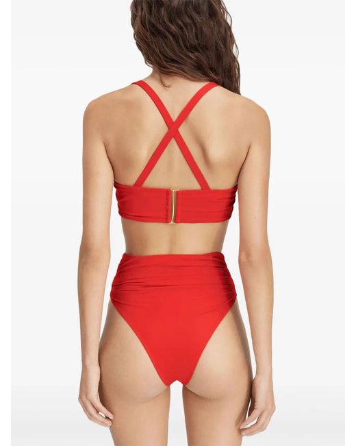 Jacquemus Red The Drapeado Bikini Bottoms