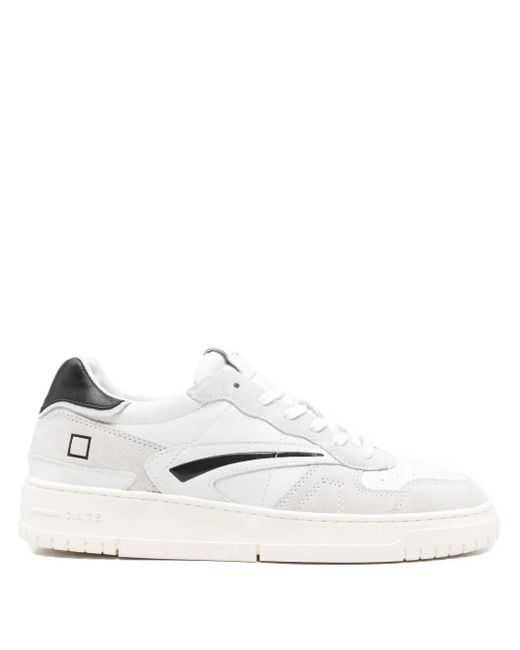 メンズ Date スエードパネル スニーカー White