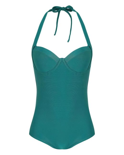 Amir Slama Green Halterneck Swimsuit