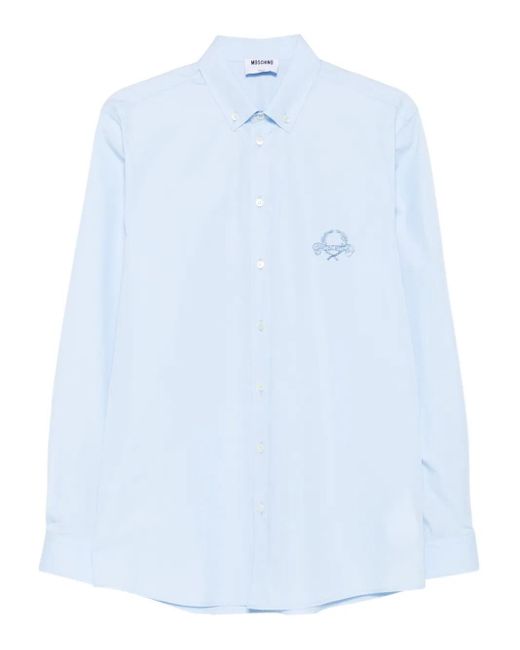 Camicia Con Ricamo di Moschino in Blue da Uomo
