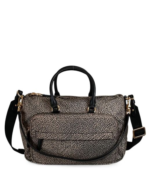 Borbonese Black Adjustable-Strap Weekend Bag