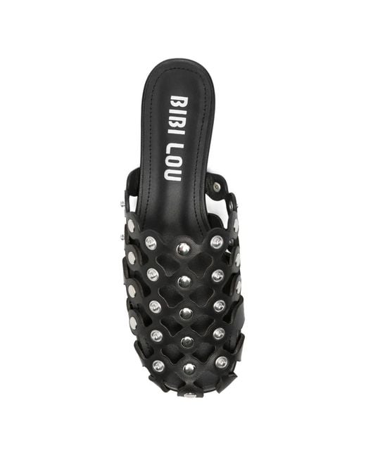 Bibi Lou White Embellished Leather Slippers