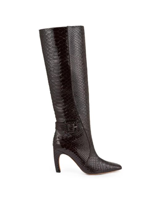 Malone Souliers Black Raven Snake-Effect Leather Boots