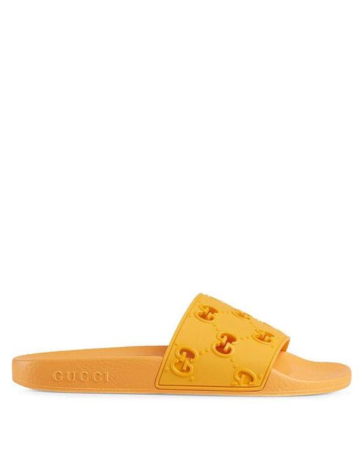 Gucci Orange Pursuit Rubber Slide Sandals