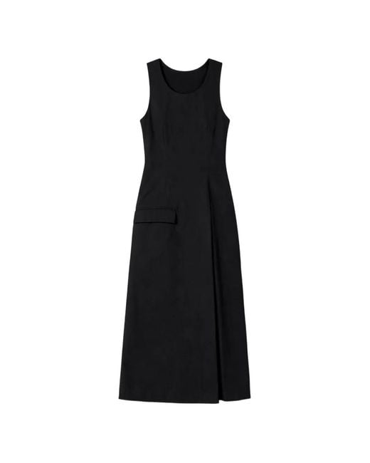 Rier Black Cotton-Poplin Apron Dress
