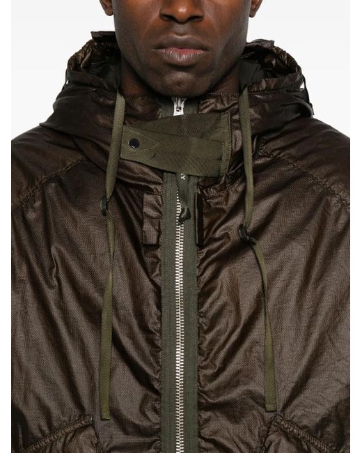 C P Company Black Hooded Drawstring Jacket for men