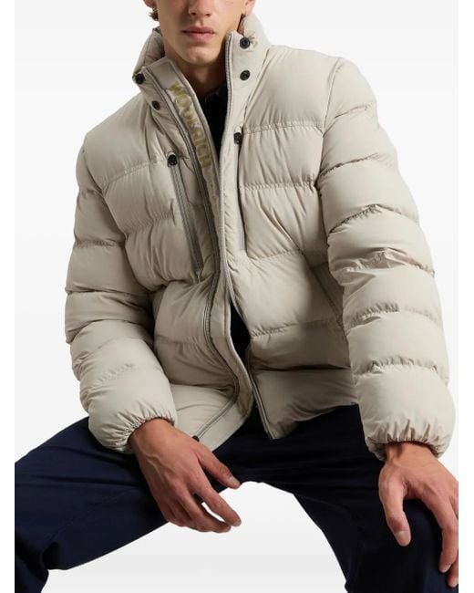 Woolrich White Hooded Stretch Puffer Jacket for men