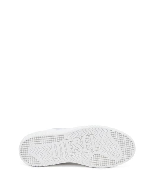 DIESEL White S-athene Bold Leather Sneakers