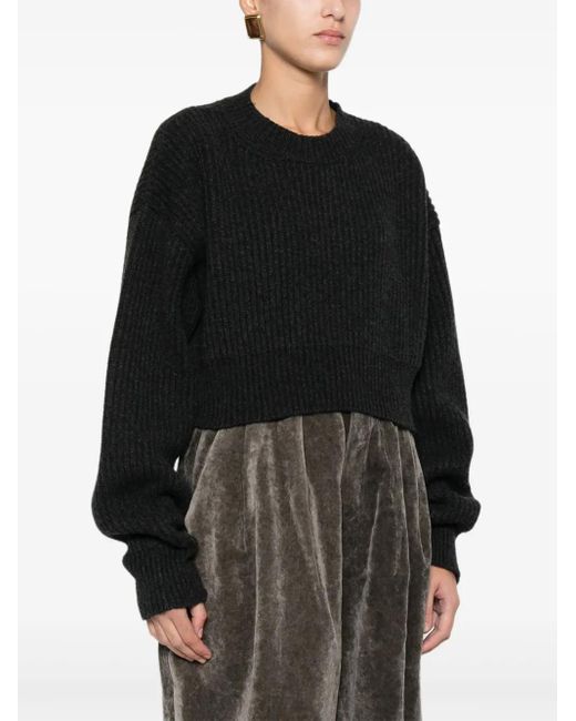 Uma Wang Black Ribbed Sweater