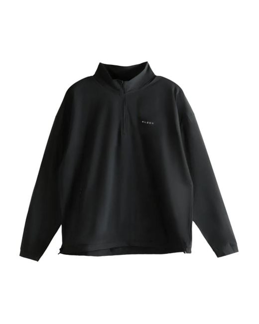 Malbon Golf Black Zip Mock-Neck Knitwear for men