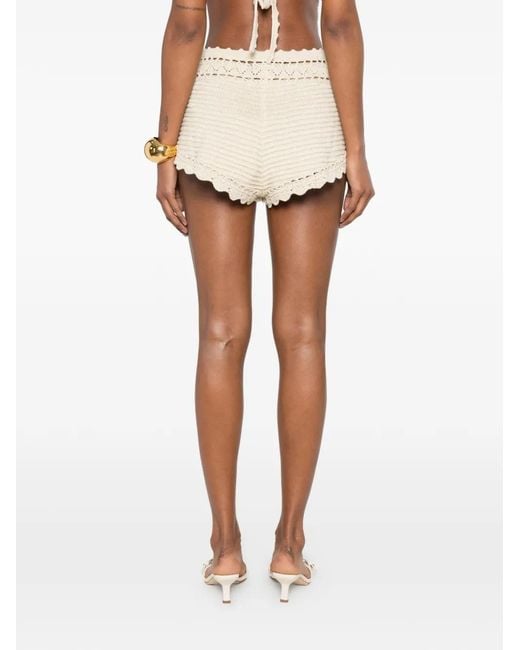 retroféte Natural Margo Crochet Shorts
