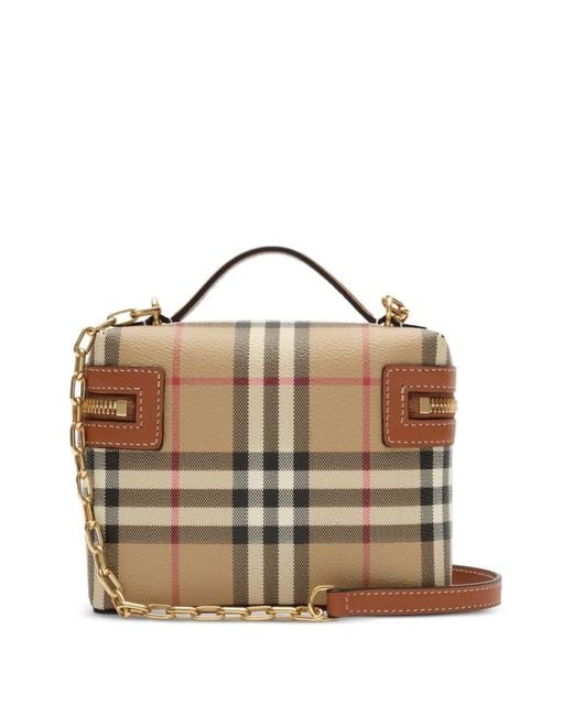 Burberry Brown Mini Check Vanity Bag