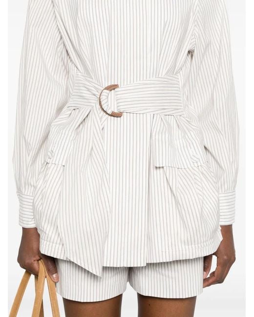 Fendi White Stripy Blouson