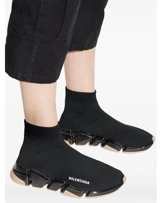 Balenciaga Black Sports Shoes With Sock 'Speed 2.0 Lt'