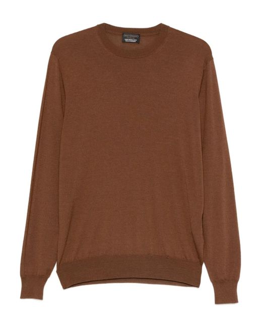 Dell'Oglio Brown Crew-Neck Sweater for men