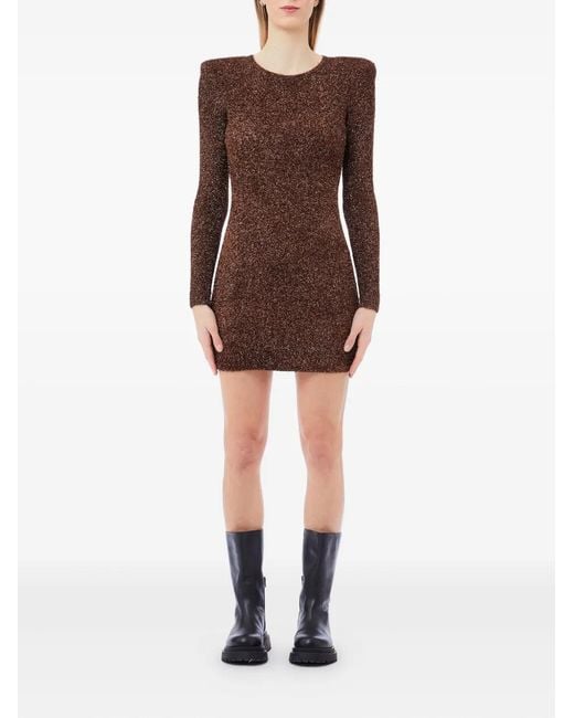 Liu Jo Brown Open-Back Mini Dress