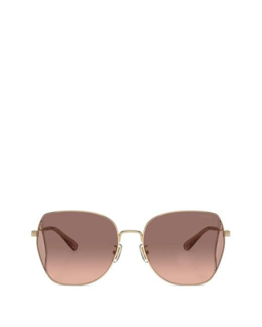 COACH Pink Geometric-Frame Sunglasses
