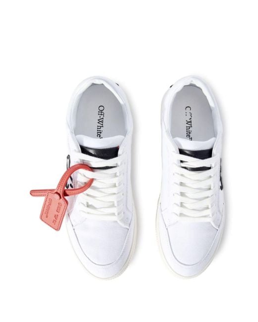 Off-White c/o Virgil Abloh New Low Vulcanized Canvas Sneakers in het White