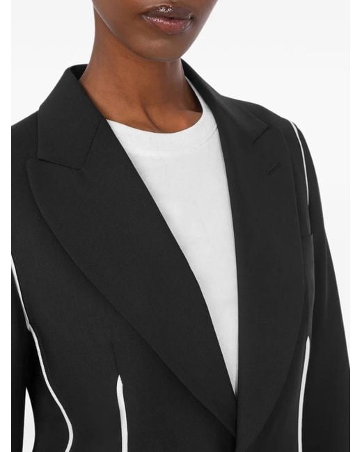 Moschino Black Piped Pleated-Back Jacket