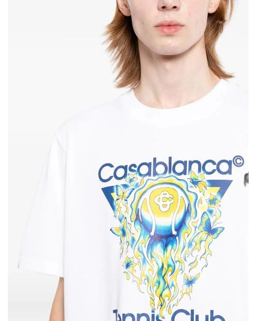 Casablanca Blue Graphic Organic Cotton T-Shirt for men