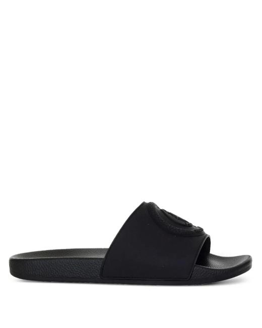 Just Cavalli Black Logo-Embossed Slides for men