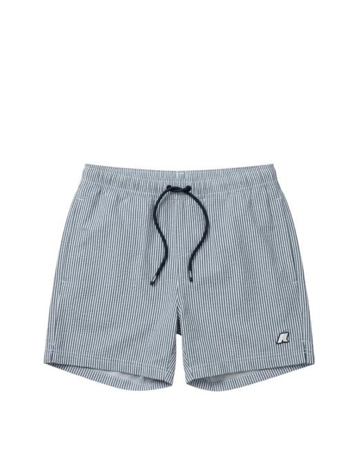 K-Way Blue Hazel Striped Swim Shorts for men