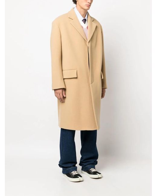 Marni Natural Notched-Lapels Single-Breasted Coat for men