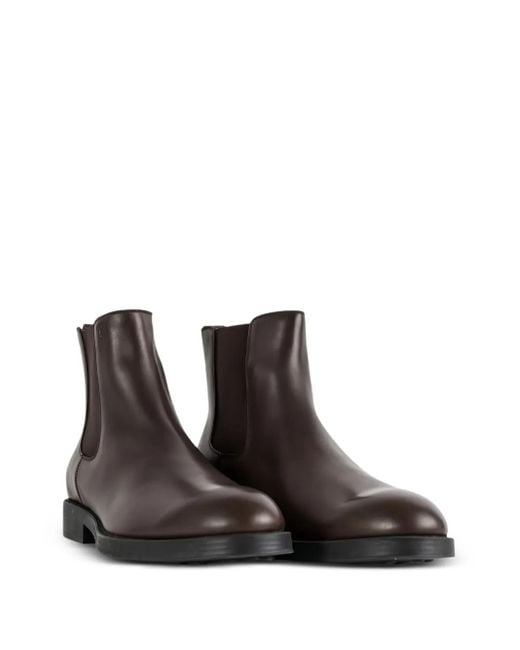Tod's Brown Elastic-Panel Leather Boots for men