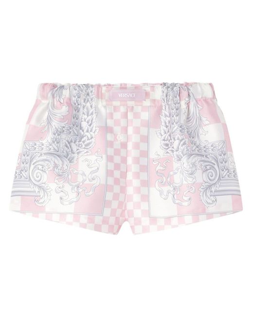 Versace Shorts Met Barokprint in het Pink