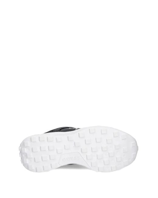 Guess Black Logo-Plaque Leather Sneakers
