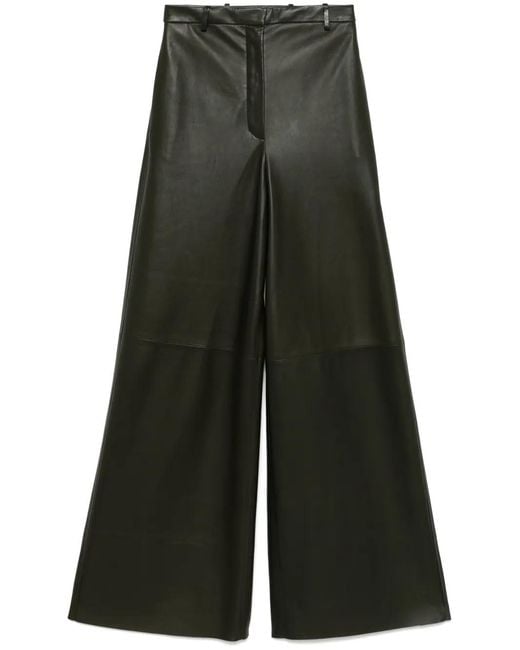 Fabiana Filippi Gray Leather Trousers