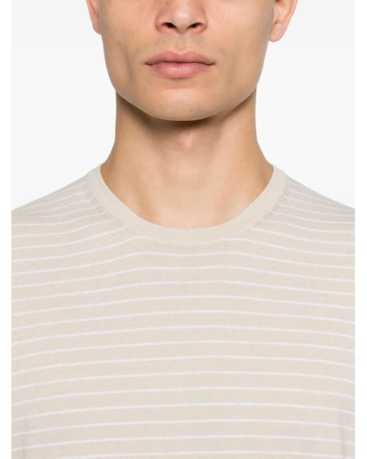 Herno Gestreept T-Shirt in het White voor heren