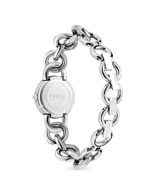 Furla White Crystal 34Mm Watch