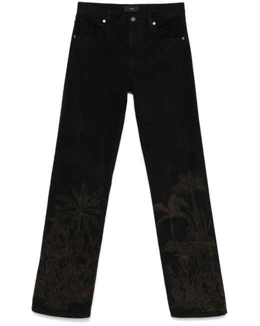 Alanui Black Jungle Toile De Jouy Jeans