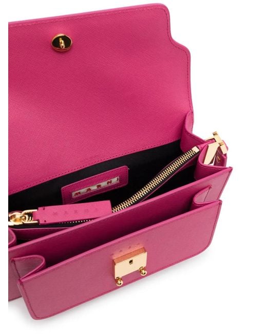 Marni Pink Trunk Leather Shoulder Bag