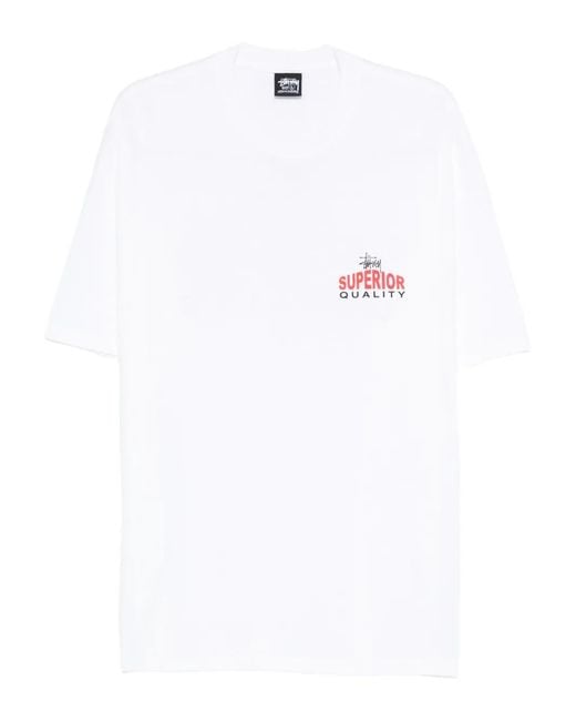 Stussy White Superior Quality Tee for men