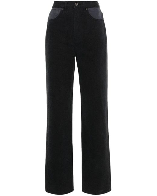 ROTATE BIRGER CHRISTENSEN Black Two-tone Tapered Jeans