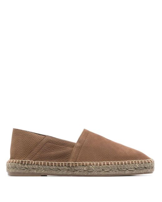 Tom Ford Grained Leather Espadrilles in Brown for Men | Lyst