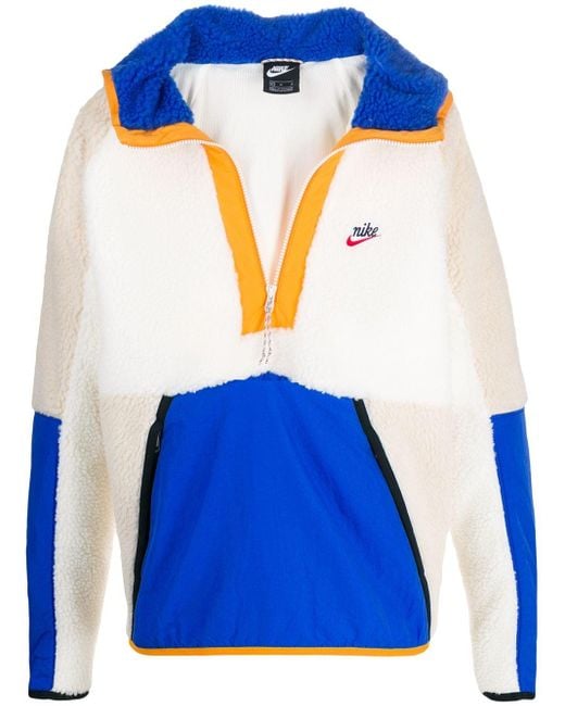 Nike Sherpa Fleece Hooded Jacket in White for Men | Lyst Australia