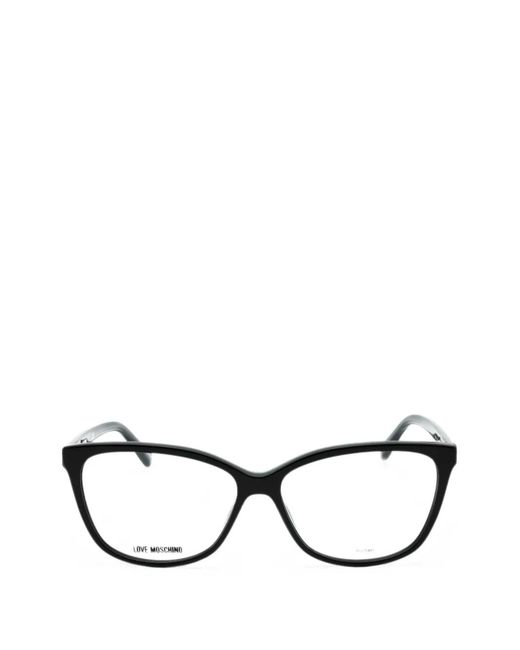 Love Moschino Black Rectangle-Frame Glasses
