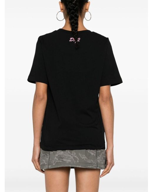 DSquared² Black Leading Lady-print T-shirt
