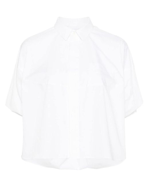 Chemise en popeline à manches bouffantes Sacai en coloris White